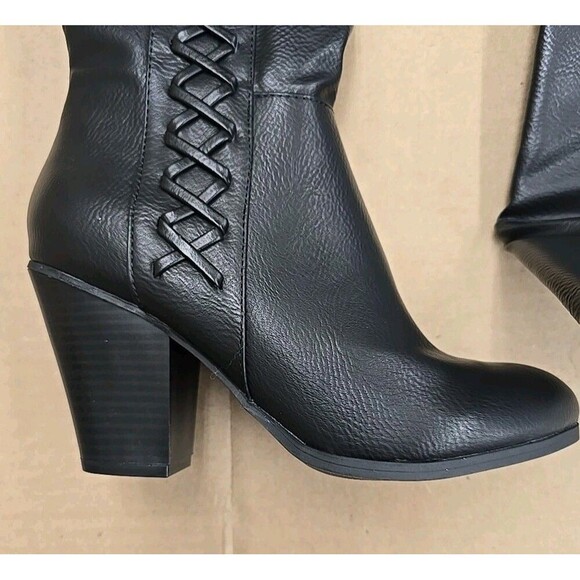 Journee Collection Women's Spritz-p Stacked Heel Over The Knee Boots  Size 6 1/2 - Picture 3 of 6